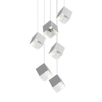 1/3/6/9 - Light Multi Glass Ice Cube Metallic Staircase Chandelier - Cyran Lamps