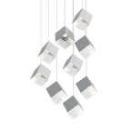 1/3/6/9 - Light Multi Glass Ice Cube Metallic Staircase Chandelier - Cyran Lamps