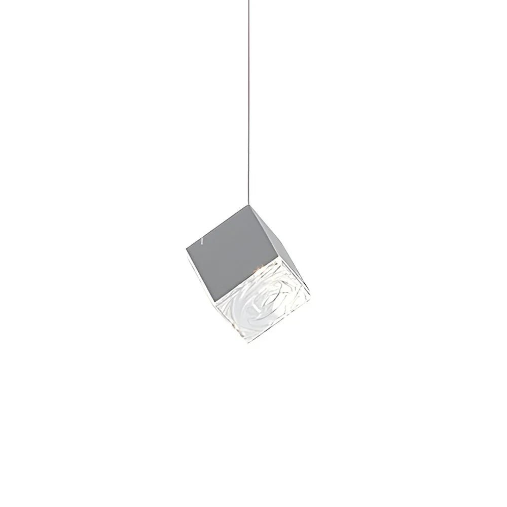 1/3/6/9 - Light Multi Glass Ice Cube Metallic Staircase Chandelier - Cyran Lamps