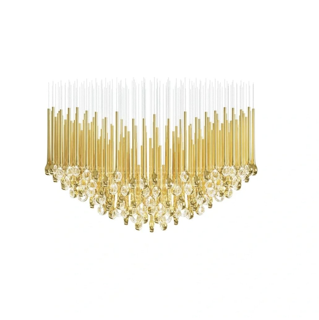 Modern Floating Long Gold Pendant Celing Chandelier for Living Room/High-ceiling
