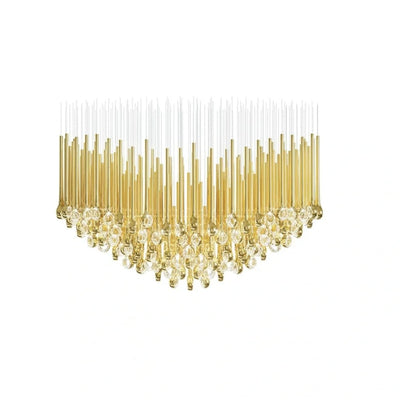 Modern Floating Long Gold Pendant Celing Chandelier for Living Room/High-ceiling