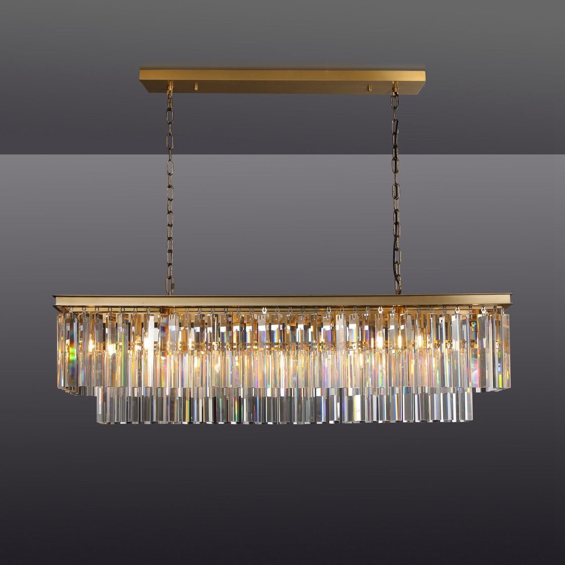 1920S Odeen Rectangular Chandelier - Cyran Lamps