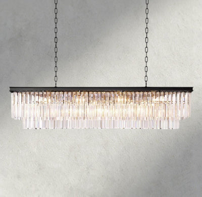 1920S Rectangular Chandelier 40", 49", 59", 72" - Cyran Lamps