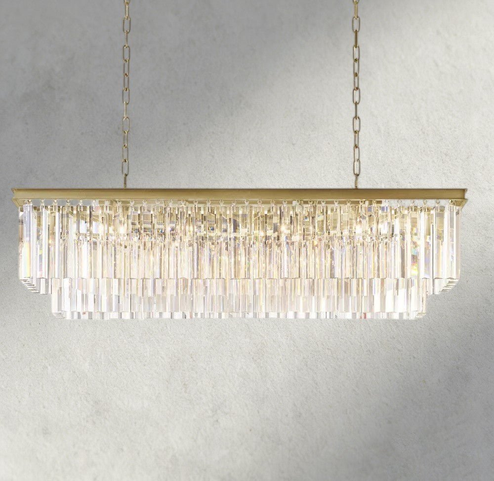 1920S Rectangular Chandelier 40", 49", 59", 72" - Cyran Lamps