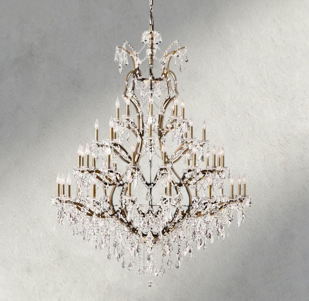 19th C. Rococo Iron & Crystal Round Chandelier 18", 28", 33", 40", 60", 101" - Cyran Lamps