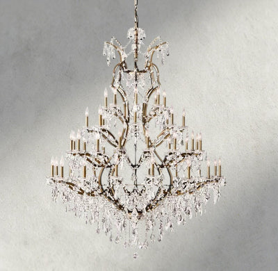 19th C. Rococo Iron & Crystal Round Chandelier 18", 28", 33", 40", 60", 101" - Cyran Lamps