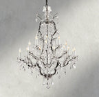 19th C. Rococo Iron & Crystal Round Chandelier 18", 28", 33", 40", 60", 101" - Cyran Lamps