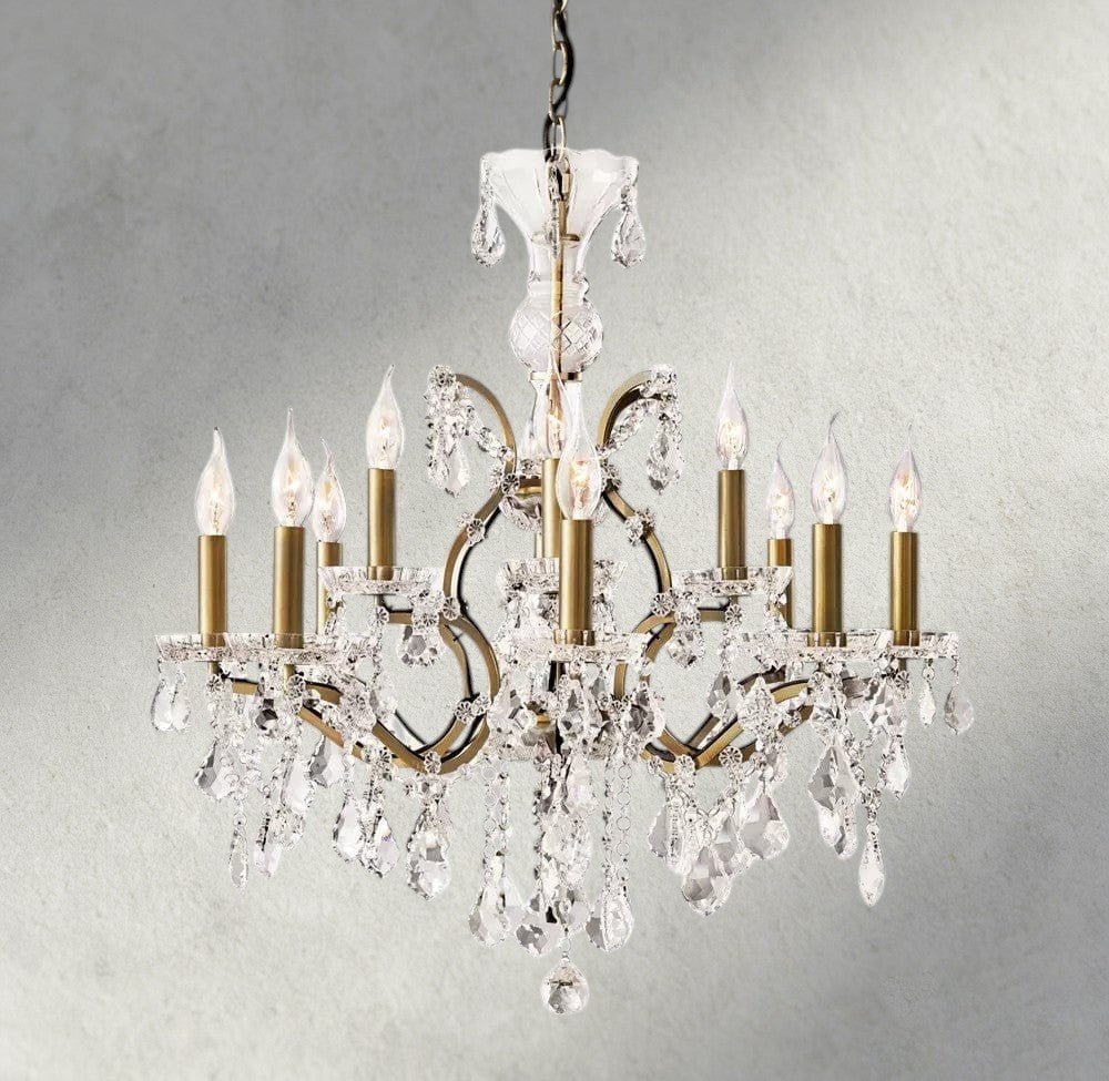 19th C. Rococo Iron & Crystal Round Chandelier 18", 28", 33", 40", 60", 101" - Cyran Lamps