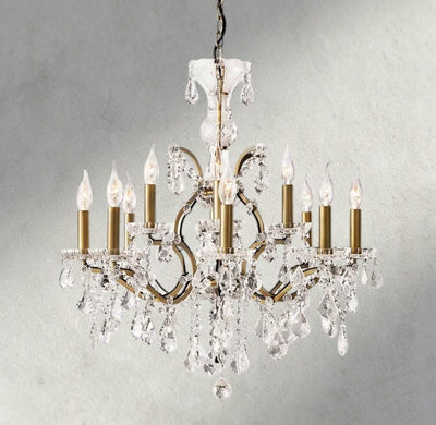 19th C. Rococo Iron & Crystal Round Chandelier 18", 28", 33", 40", 60", 101" - Cyran Lamps