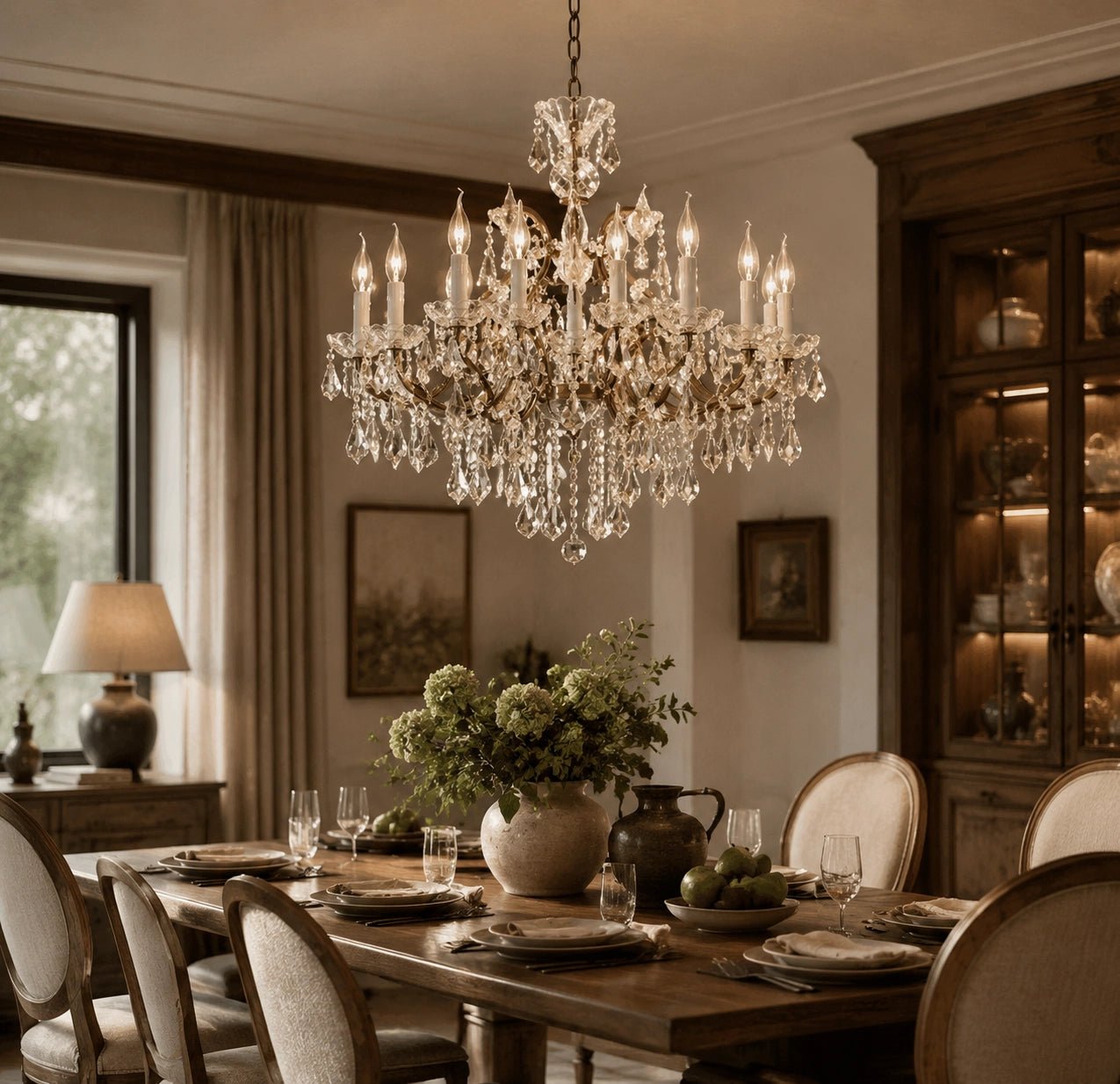 19th C. Rococo Iron & Crystal Round Chandelier 18", 28", 33", 40", 60", 101" - Cyran Lamps