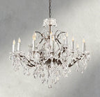 19th C. Rococo Iron & Crystal Round Chandelier 18", 28", 33", 40", 60", 101" - Cyran Lamps