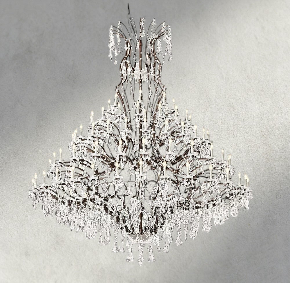 19th C. Rococo Iron & Crystal Round Chandelier 18", 28", 33", 40", 60", 101" - Cyran Lamps