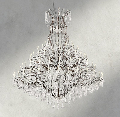 19th C. Rococo Iron & Crystal Round Chandelier 18", 28", 33", 40", 60", 101" - Cyran Lamps