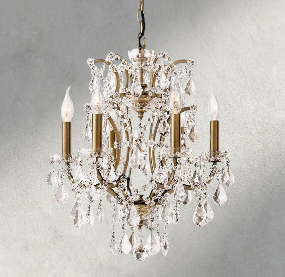 19th C. Rococo Iron & Crystal Round Chandelier 18", 28", 33", 40", 60", 101" - Cyran Lamps