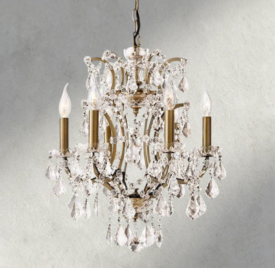 19th C. Rococo Iron & Crystal Round Chandelier 18", 28", 33", 40", 60", 101" - Cyran Lamps