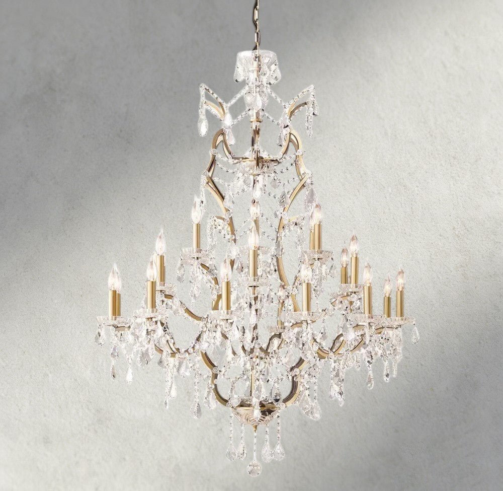19th C. Rococo Iron & Crystal Round Chandelier 18", 28", 33", 40", 60", 101" - Cyran Lamps