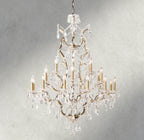 19th C. Rococo Iron & Crystal Round Chandelier 18", 28", 33", 40", 60", 101" - Cyran Lamps