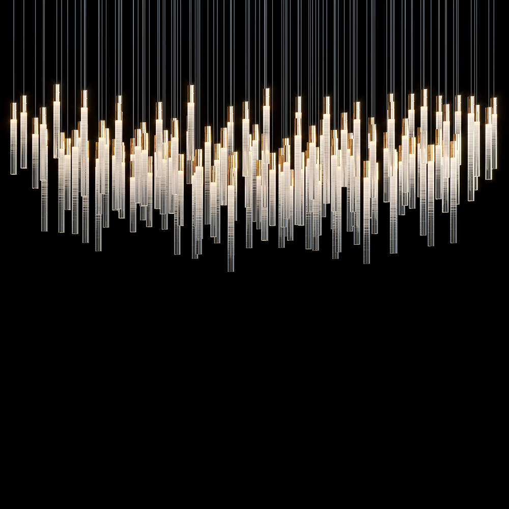 Frosted Tube Cluster Chandelier
