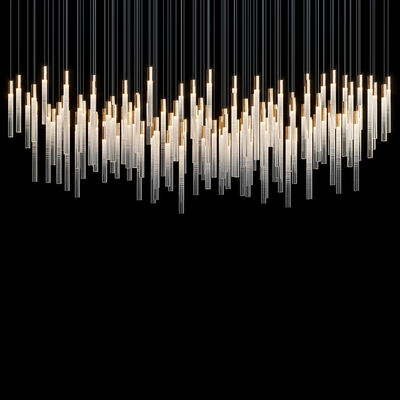 Frosted Tube Cluster Chandelier