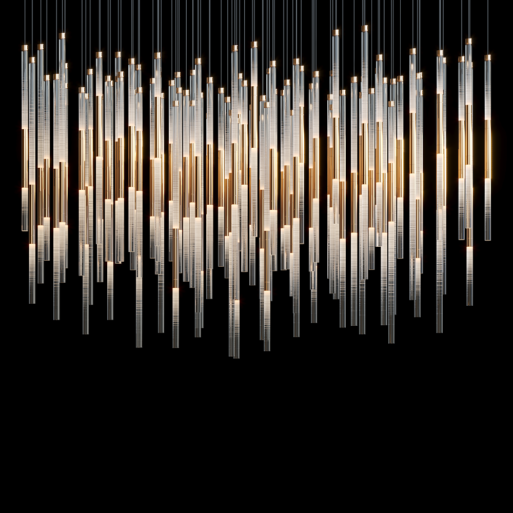 Frosted Tube Cluster Chandelier
