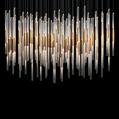 Frosted Tube Cluster Chandelier