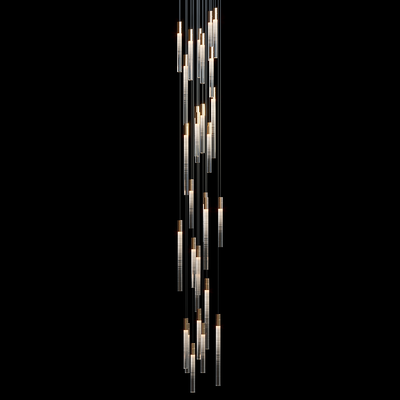 Frosted Tube Cluster Chandelier
