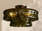 2 - Tier Ghiaccio Glass Round Flushmount 18" - Cyran Lamps