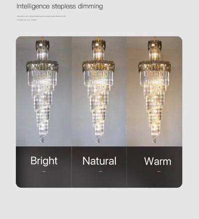 Luxury Extra Large Foyer Spiral Staircase Chandelier Long Crystal Ceiling Light Fixture For Living Room Hall Entrance