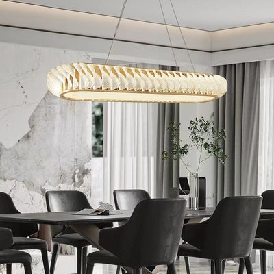 Extra Large Tiers Modern Stainless Steel Oval Chandelier for Dining Room/Kitchen Island/Big Entrys