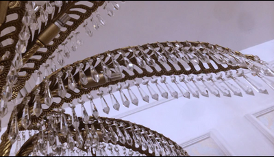 Luxury Palm Tree Crystal Chandelier in Brass for Living Room and Low Ceiling Spaces