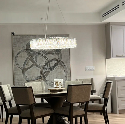 Light Luxury Crystal Beads Drum Collection Flush Mounted/Rectangle/Round Chandelier