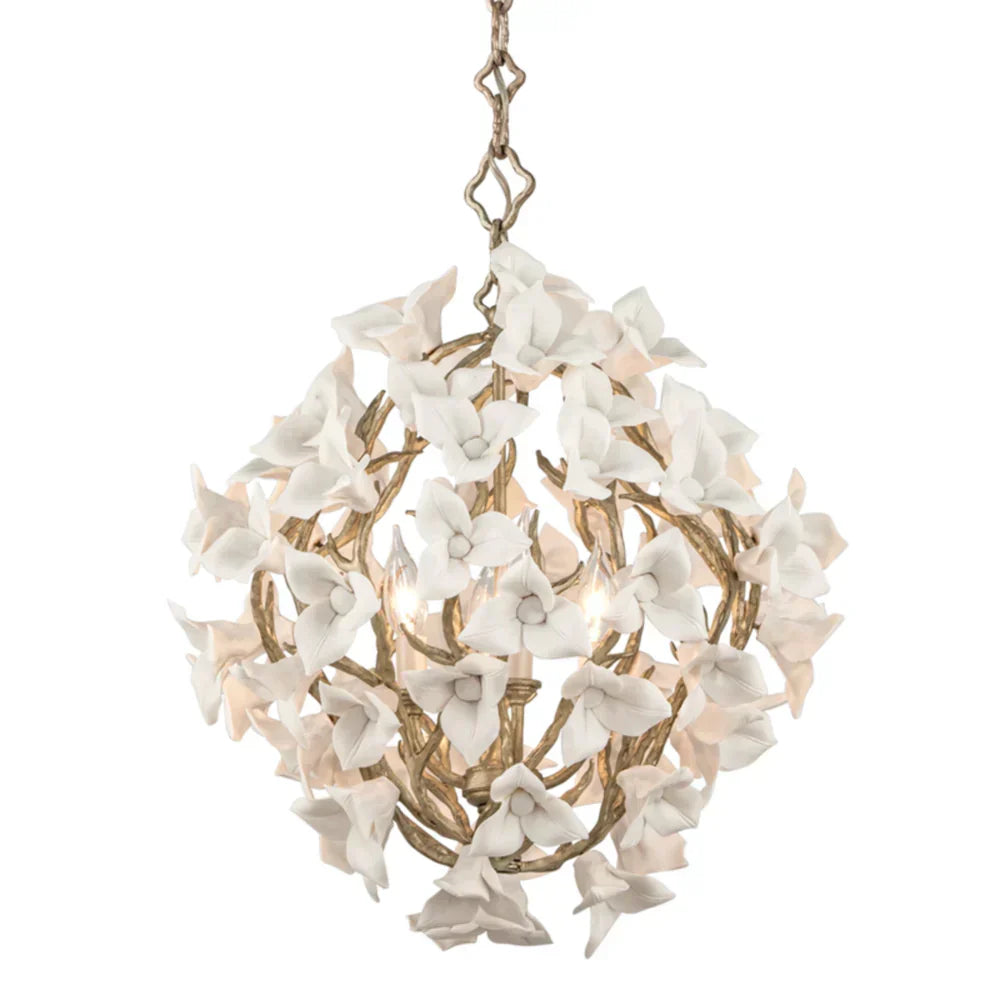 Modern Art Design Lily Ceramic Flower Chandelier for Low-ceiling