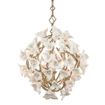 Modern Art Design Lily Ceramic Flower Chandelier for Low-ceiling
