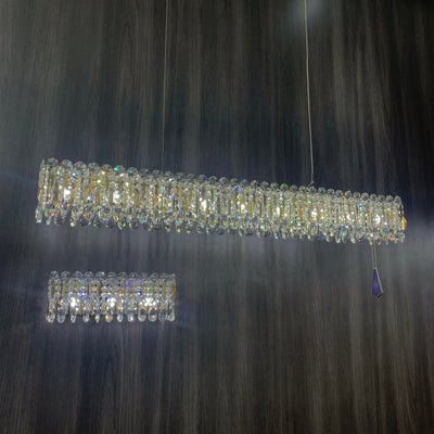 Light Luxury Crystal Beads Drum Collection Flush Mounted/Rectangle/Round Chandelier