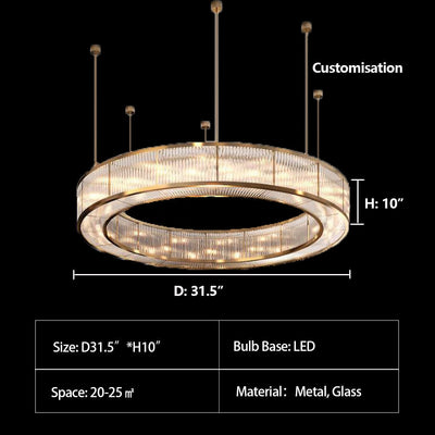 Modern Round Drum Dimmable Chandelier for Living Room/Bedroom