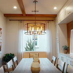 33 Inch Glass Drum Chandelier - Beckman - Cyran Lamps
