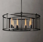 33 Inch Glass Drum Chandelier - Beckman - Cyran Lamps