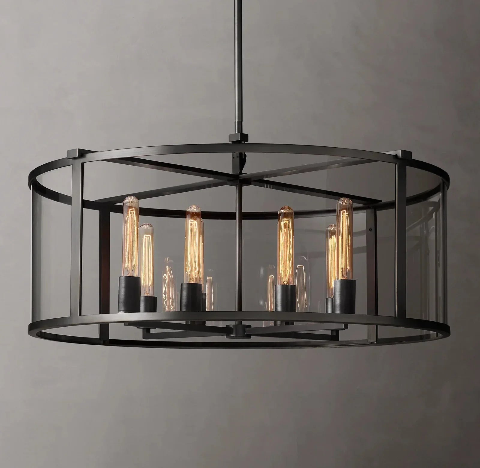 33 Inch Glass Drum Chandelier - Beckman - Cyran Lamps
