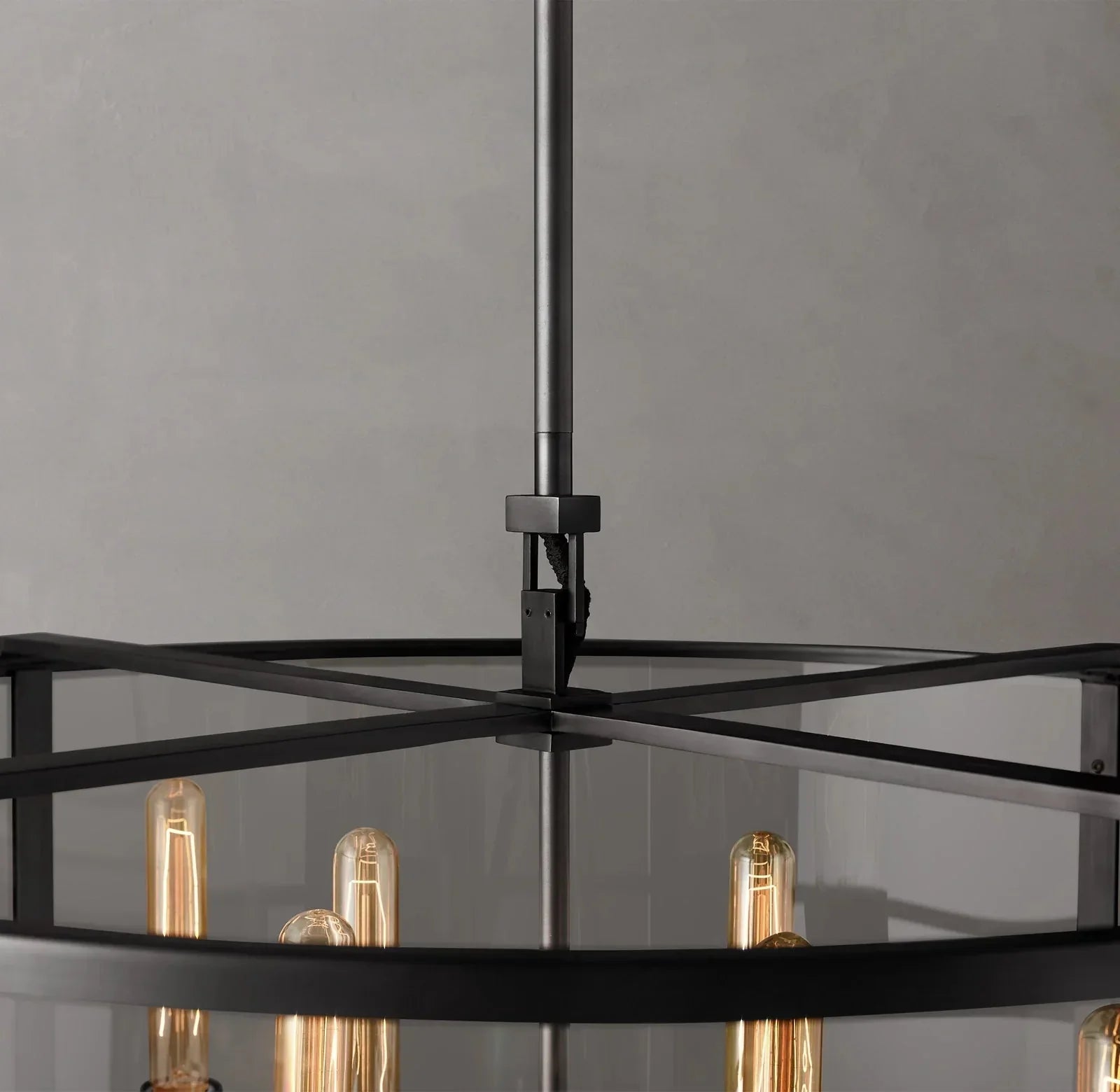 33 Inch Glass Drum Chandelier - Beckman - Cyran Lamps