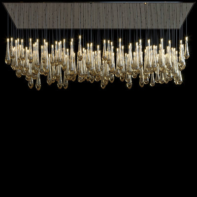 Amber Teardrop Rain Chandelier