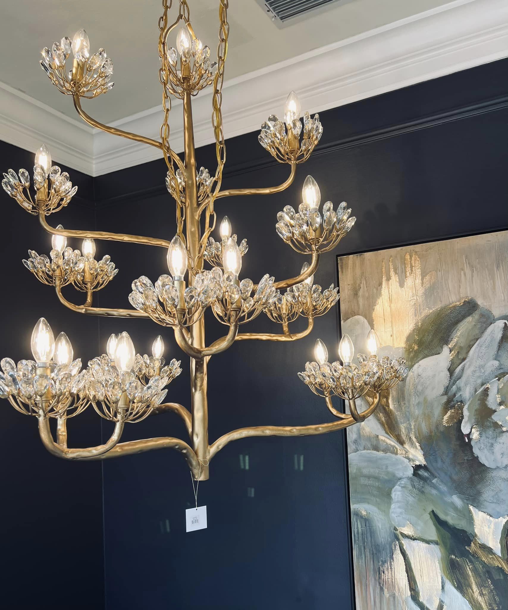 Luxury Branch Flower Chandelier in Gold for Living Room Staircase and Bedroom Lighting