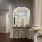 44 Inch Glass Drum Chandelier - Beckman - Cyran Lamps