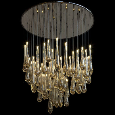 Amber Teardrop Rain Chandelier