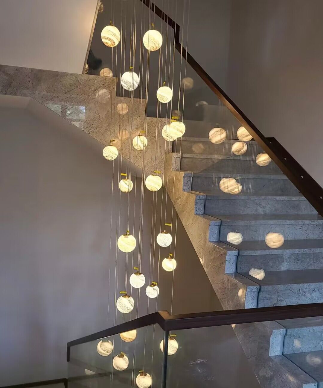 Nordic Planet Creative Long Ball Pendant Chandelier Staircase Foyer - Yovalighting