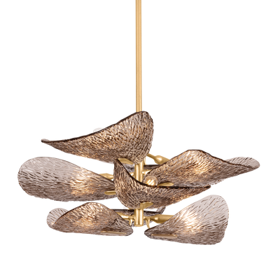 Corbett Lighting Cardiff Semi Flush Mount Chandelier 8-Light Vintage Gold Leaf
