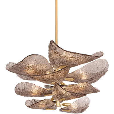 Corbett Lighting Cardiff 12-Light 35 Inch Vintage Gold Leaf Chandelier