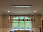 54 Inch Glass Rectangular Chandelier - Beckman - Cyran Lamps