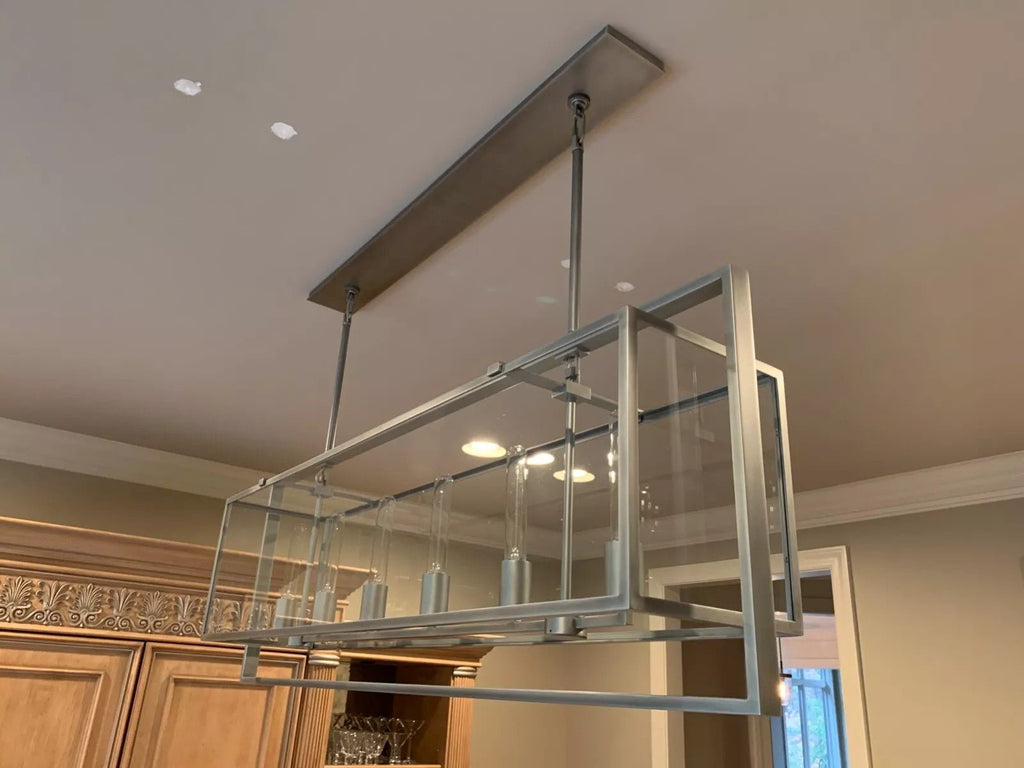 54 Inch Glass Rectangular Chandelier - Beckman - Cyran Lamps