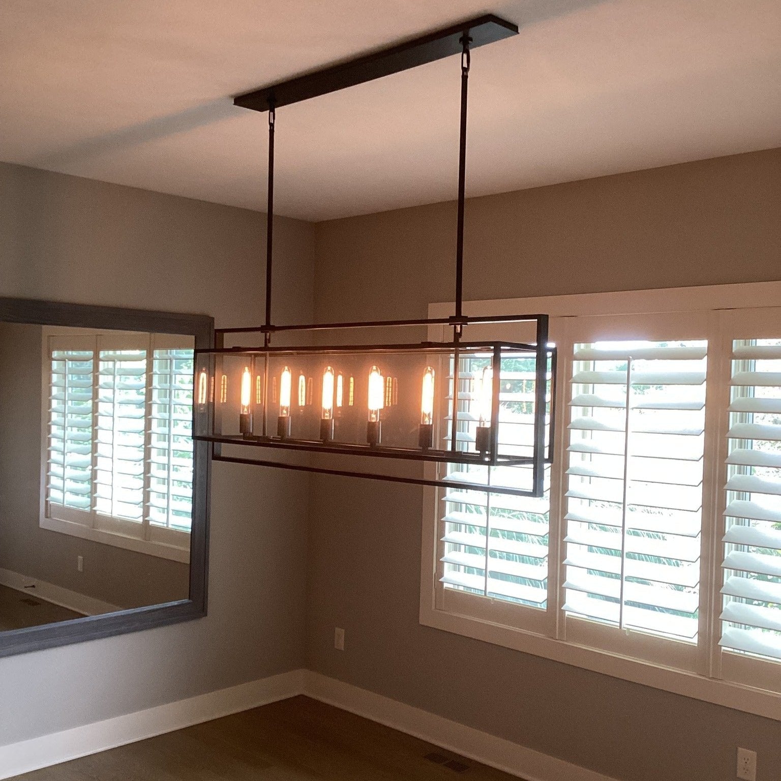 54 Inch Glass Rectangular Chandelier - Beckman - Cyran Lamps