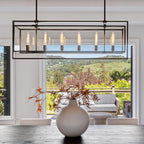 54 Inch Glass Rectangular Chandelier - Beckman - Cyran Lamps